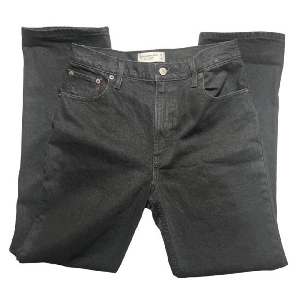 Abercrombie & Fitch Womens SZ 28 Ultra High‎ Rise 90's Jeans Black-1534